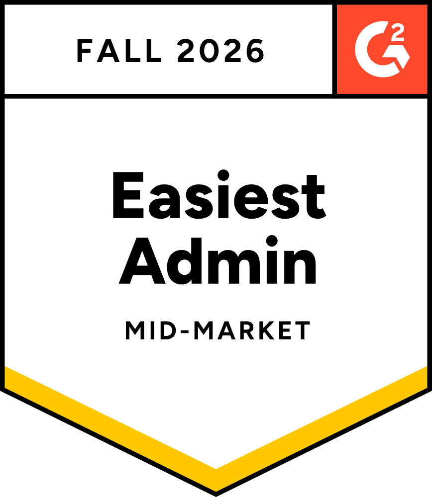 image G2 Easiest Admin, Mid-Market, Fall 2026
