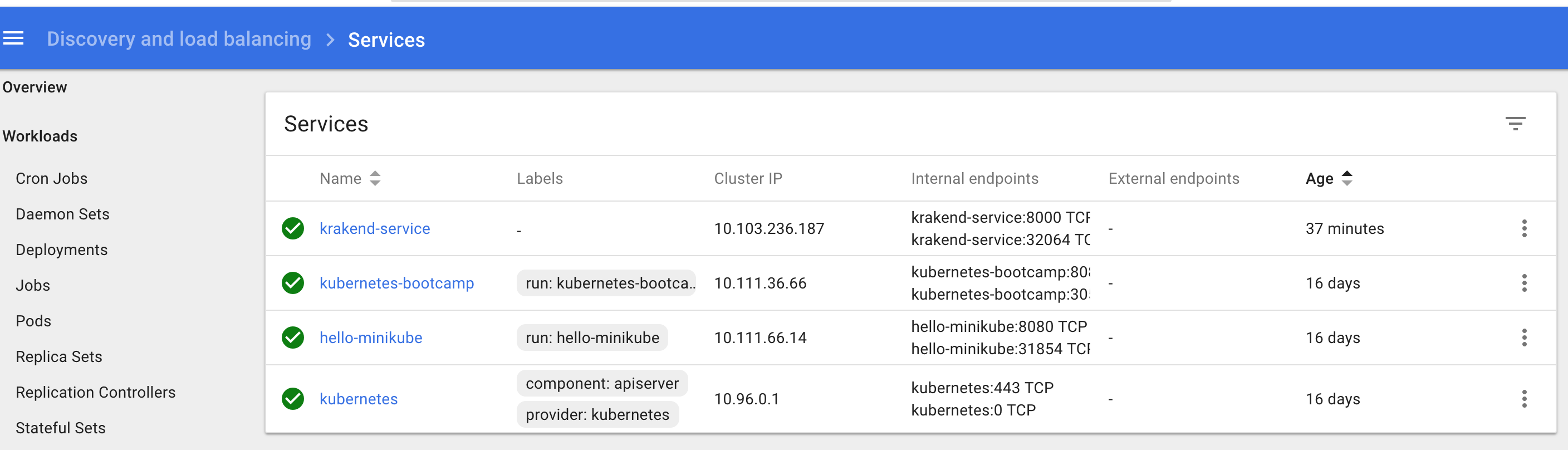 Kubernetes services