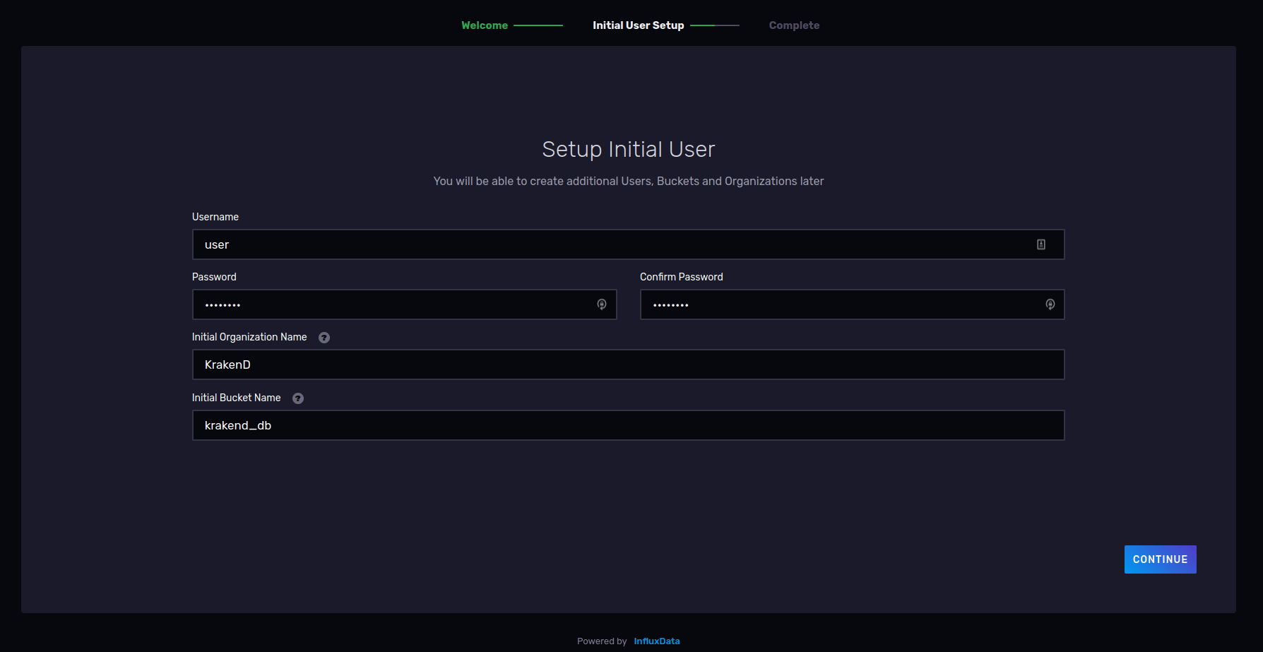 Setting up Influx